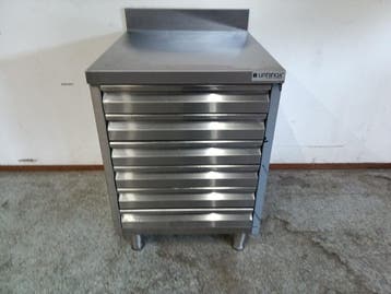 Unninox RVS Ladekast - B60 x D70 x H85 cm - achteropstand, Gebruikt