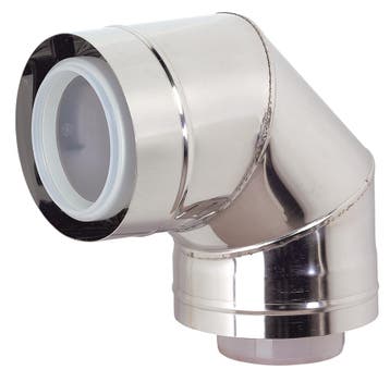 Rolux Buitenwandsysteem Bocht 87° Conc PP/RVS 80/125, Ophalen of Verzenden, Nieuw