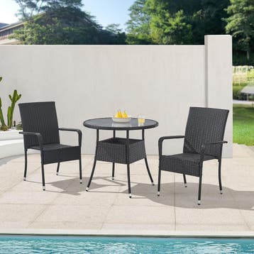 Polyrotan Tuintafel / Bijzettafel / Balkontafel Yoro - Rond, Tuin en Terras, Tuintafels, Verzenden, Nieuw