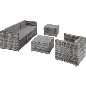 Wicker lounge Lignano met fauteuil - grijs, Tuin en Terras, Tuinsets en Loungesets, Verzenden, Nieuw