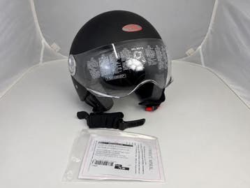 Veiling - Nieuwe Scoot Care Jethelm Mat Zwart Maat L met Viz, Fietsen en Brommers, Brommerhelmen, Nieuw