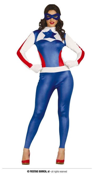 Captain America kostuum dames, Verzenden, Nieuw, Feestartikel