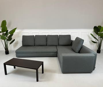 Minotti Kline Sofa Stof Designer Bank + Tafel, Hoekbank, Ophalen of Verzenden, Zo goed als nieuw, Stof