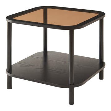 Salontafel Latama 51x51x45 cm zwart en brons [en.casa], Verzenden, Nieuw