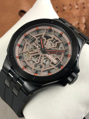 Edox - Delfin Mecano Automatic Skeleton Black -, Sieraden, Tassen en Uiterlijk, Horloges | Heren, Nieuw