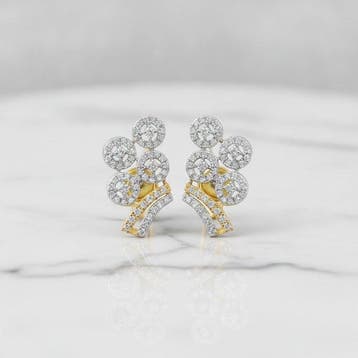 Oorbellen - 14 karaat Geel goud, Witgoud - 0.64ct. tw., Nieuw