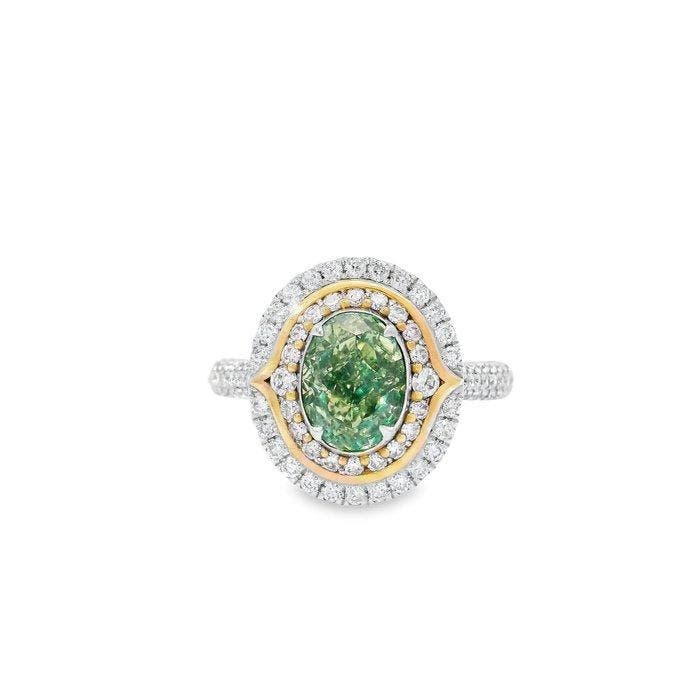 Ring - 18 karaat Witgoud - 2.05ct. tw. Geel Diamant, Sieraden, Tassen en Uiterlijk, Ringen