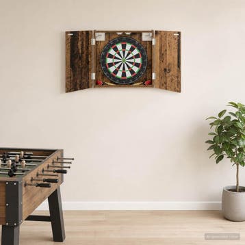 vidaXL Dartbord Kabinet Eikenhout 56 x 12 x 53,5 cm Bewerkt, Verzenden, Nieuw