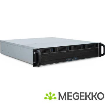 Inter-Tech 2U 2404L S-ATA Rack Zwart, Grijs, Verzenden, Nieuw
