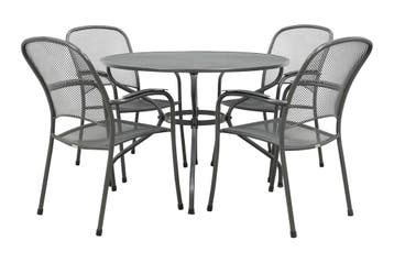Royal Garden Carlo ronde stapelbare tuinset strekmetaal Ø105, Verzenden, Nieuw, Overige materialen, Tuinset