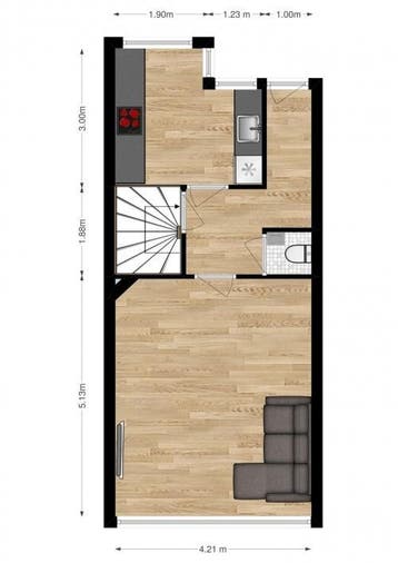 Te Huur 4 Kamer Appartement Schalmeistraat In Maastricht, Direct bij eigenaar, Limburg, Maastricht, Appartement