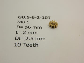 Micromotor G0.5-6-2-10T messing tandwiel (2 mm, ø gat 2.5, Overige merken, Gelijkstroom, Verzenden, Overige typen