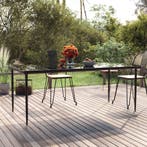 vidaXL Tuintafel 200x100x74cm staal en gehard glas zwart, Tuin en Terras, Tuintafels, Verzenden, Nieuw, Metaal