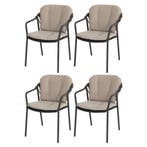 Manitoba stapelbare tuinstoel antraciet Taste 4SO set van 4, Ophalen of Verzenden, Nieuw, Aluminium