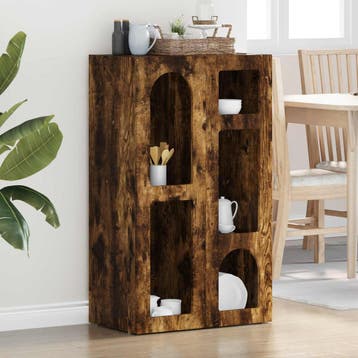 vidaXL Dressoir ELST Gerookt eiken 59 x 35 x 100,5 cm, Verzenden, Nieuw, Overige houtsoorten, Minder dan 50 cm