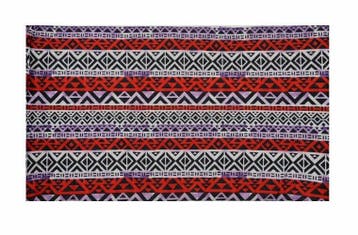 Haarband Multifunctioneel 45x25cm - Ibiza Patroon - Rood Wit, Nieuw