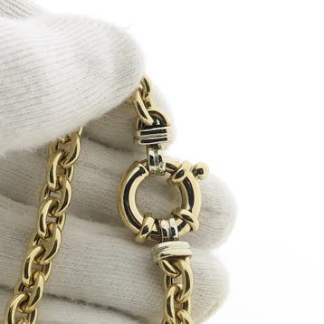 Gouden anker schakel collier (Ketting), Ophalen of Verzenden, Gebruikt, Goud, Goud