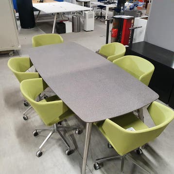 Alvito betonglazen design vergadertafel met RVS frame NIEUW, Ophalen of Verzenden, Nieuw