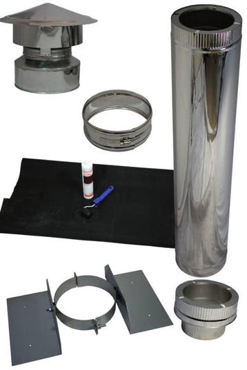 Complete dakdoovoer-set houtkachel Ø 150/200 mm voor schu.., Huis en Inrichting, Ophalen of Verzenden, Nieuw