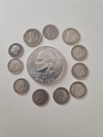 Wereld. Collection of silver coins 1909 (Zonder