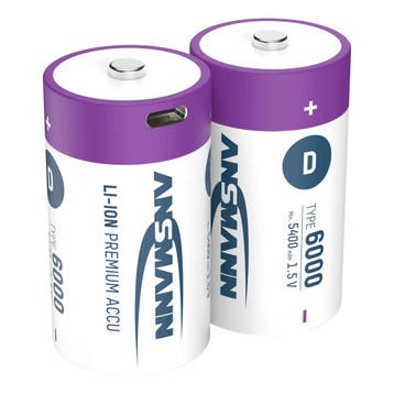Ansmann opl.bat.     D + USB-C (Batterijen - Oplaadbaar), Verzenden, Nieuw, Ansmann