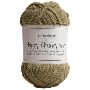 Go Handmade Happy Chunky Fine - 17867 Khaki - Chenille Gar, Ophalen of Verzenden, Nieuw