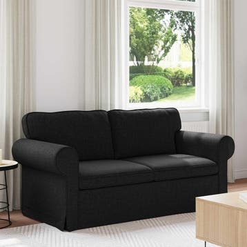 vidaXL Bank Zwart 175 x 82 x 80 cm Stof, Verzenden, Nieuw, Stof, Minder dan 150 cm