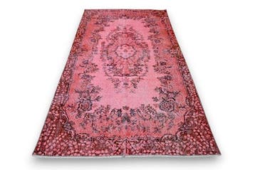 Rood-roze vintage - Vloerkleed - 210 cm - 110 cm - met, Nieuw