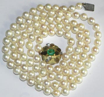Halsketting - 18 karaat Geel goud Smaragd - Diamant, Nieuw