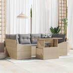 vidaXL Tuin Sofa Set met kussen met opslag 7 pcs Beige poly, Tuin en Terras, Tuinsets en Loungesets, Verzenden, Nieuw, Rotan
