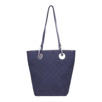 Gucci Eclipse Small Tote GG Canvas Zwart, Verzenden, Zo goed als nieuw