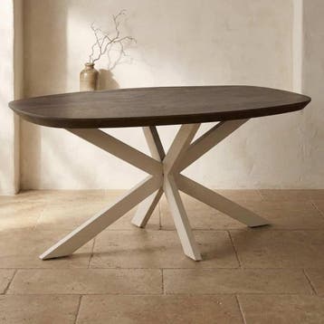 Deens ovale eettafel Madison Bruin Poot Zand Mangohout 160, Huis en Inrichting, Tafels | Eettafels, Ophalen of Verzenden, Nieuw
