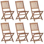 Tuinstoelen 6 st inklapbaar massief acaciahout, Tuin en Terras, Tuinstoelen, Verzenden, Nieuw