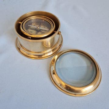 Scheepskompas - Messing, Glas