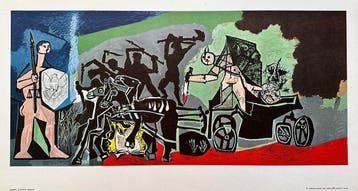 Pablo Picasso (1881-1973) - La guerre vallauris, Antiek en Kunst