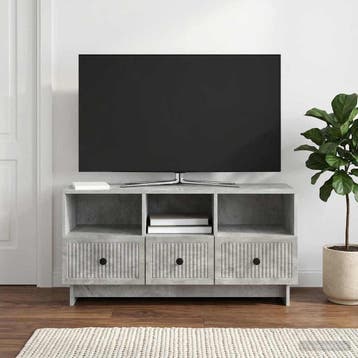 vidaXL TV-kast met lade Betongrijs 102 x 34,5 x 50 cm, Minder dan 50 cm, Verzenden, Nieuw, Minder dan 100 cm