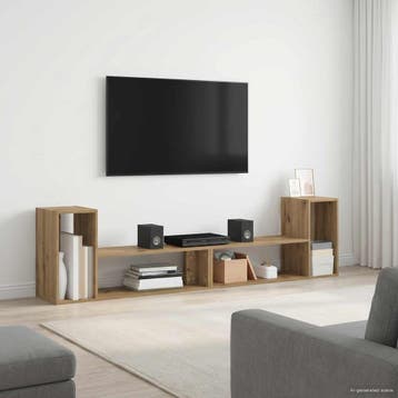 vidaXL TV-kast 100 x 30 x 50 cm Artisanaal eiken Bewerkt, Minder dan 50 cm, Verzenden, Nieuw, Minder dan 100 cm