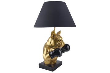 Tafellamp BULLDOG 55 cm goudkleurige lamp met zwarte kap -, Ophalen of Verzenden, Nieuw