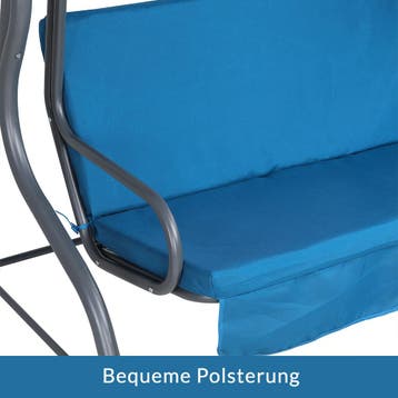 Hollywood Tuinschommel Blauw met Zonnedak (Stoelen), Tuin en Terras, Verzenden, Nieuw
