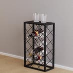 [en.casa] Wijnrek Amasia 68x40x22 cm zwart, Verzenden, Nieuw