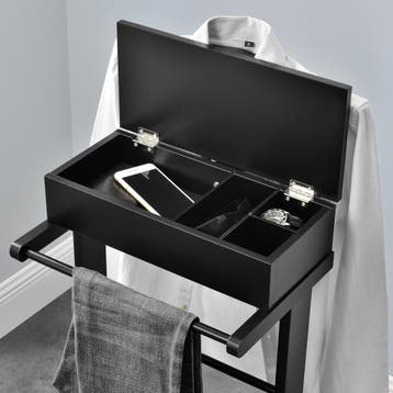 Dressboy kledingrek met opbergdoos 110x43,5x34,5 cm zwart, Huis en Inrichting, Verzenden, Nieuw