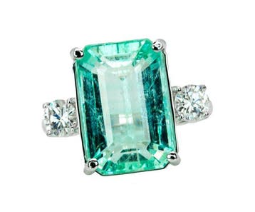 Zonder minimumprijs - Ring - 14 karaat Witgoud, Pastel, Nieuw