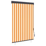 vidaXL Rolgordijn voor buiten 120x250 cm wit en oranje, Verzenden, Nieuw