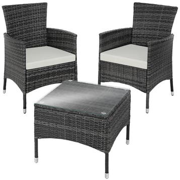 Wicker zitgroep Luzern 2+1 met kussenhoezen in 2 kleuren, Verzenden, Nieuw