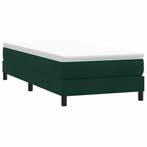 vidaXL Boxspring zonder matras fluweel donkergroen 100x210, Verzenden, Nieuw, Groen, Stof