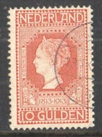 Nederland 1913 - Jubileumzegel 10 Gld met certificaat C., Gestempeld