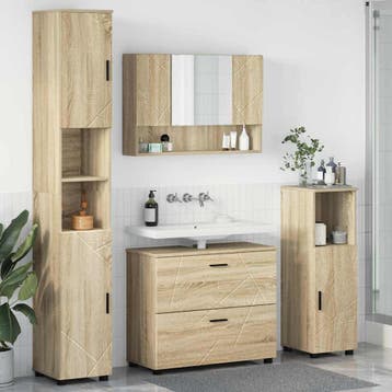 vidaXL Badkamermeubelset 4 st Sonoma Eiken 35 x 30 x 192 cm, Verzenden, Nieuw, Overige typen