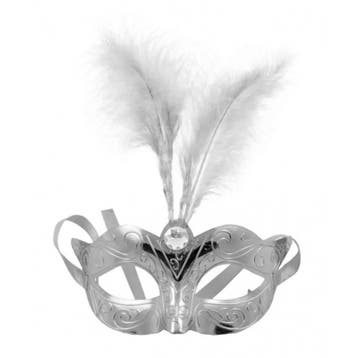 Venetiaans masker metallic zilver, Kleding | Dames, Ophalen of Verzenden, Nieuw