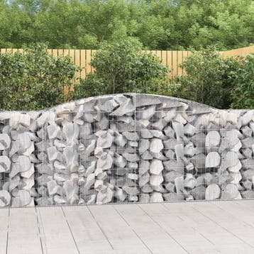 vidaXL Schanskorf gewelfd 400x50x100/120 cm gegalvaniseerd, 100 cm of meer, Verzenden, Nieuw, Metaal