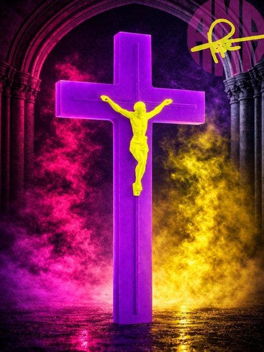 AMA • Pope (1985) - Neon Paradise, Antiek en Kunst, Kunst | Designobjecten